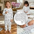 thumbnail image 3 of OSOLU Children Girls Clothing Sets Graffiti Long Sleeve Outfit Soft 2 Piece Home Cozy Cute Cartoon Pattern Loungewear Holiday Chic Sets, 3 of 7
