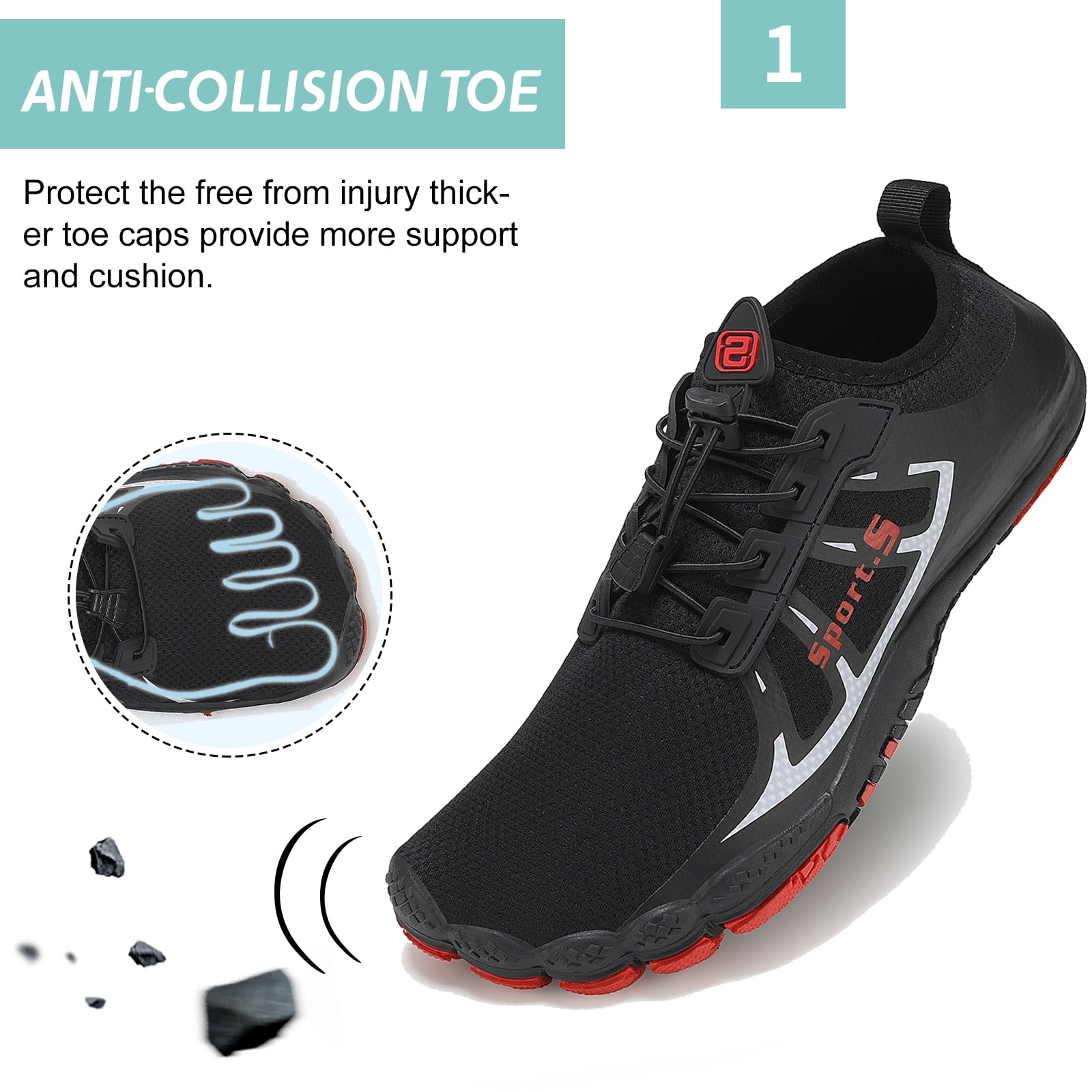 OUSIMEN Water Shoes Womens Mens Quick-Dry Non-Slip Soft Barefoot Swimming Shoes Aqua Sports Outdoor Beach Surfing Diving Hiking Yoga Shoes