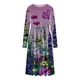 thumbnail image 4 of Vestidos Para Mujer Maxi Vestido Moda Estampado Manga Larga Cuello Redondo Vestido Tipo Jersey Odeerbi ODB134133, 4 of 5