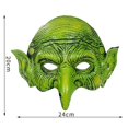 thumbnail image 2 of GYRATEDREAM Witch Mask Halloween Goblin Masks Scary Green Half Face Sorceress Mask for Cosplay Costume, 2 of 9