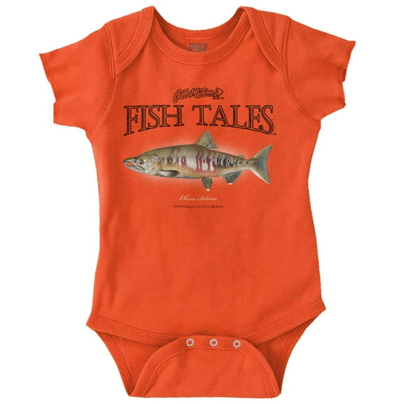 Gill McFinn Chum Salmon Fish Fishing Romper Boys or Girls Infant Baby Brisco Brands 12M