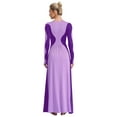 thumbnail image 2 of YONGHS Robe de Danse à Manches Longues pour Femmes, Robe de Culte Religieuse, Violet m, 2 of 7