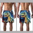 thumbnail image 3 of luoweisi Men's Beach Shorts Quick Dry Swim Trunks with Mesh Lining Cartoon Dinosaur S, 3 of 5
