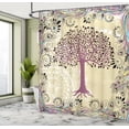thumbnail image 4 of Ambesonne Nature Shower Curtain, Peacock Feathers Motif Tree, 69"Wx84"L, Pale Fuchsia, 4 of 4