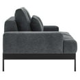 thumbnail image 3 of Loveseat Sofa Couch, Dark Grey Gray, Fabric, Living Kitchen Cafe Bistro Hospitality Restaurant, Modern Contemporary HB34542, 3 of 8