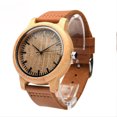 thumbnail image 3 of Reloj casual con movimiento de cuarzo japonés y correa Crazy Horse, serie de carcasas de madera de bambú, 3 of 5
