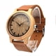 thumbnail image 3 of Reloj casual con movimiento de cuarzo japonés y correa Crazy Horse, serie de carcasas de madera de bambú, 3 of 5