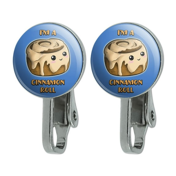 I'm A Cinnamon Roll Kawaii Novelty Clip-On Stud Earrings
