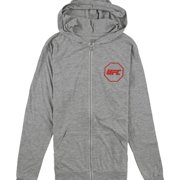 UFC Womens Full Zip Hoodie Sweatshirt, Grey, Small