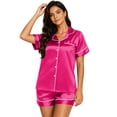thumbnail image 2 of Resicozy Womens Pajamas Set 2026 2 Pieces Button Pjs Set Short Sleeve with Pockets Soft Loungewear Hot Pink S, 2 of 4