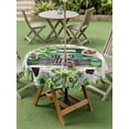 thumbnail image 3 of Outdoor Tablecloth with Umbrella Hole and Zipper, St. Patrick's Day Round Table Cloth 60 Inch Waterproof Tablecloth, Green Truck Clovers Floral Butterfly Wood Picnic Table Cover for Patio Camping, 3 of 7