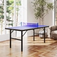 thumbnail image 2 of Soozier Mini Table de Ping-Pong avec Pieds Réglables pour Extérieur Intérieur, Bleu, 2 of 10