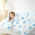 thumbnail image 3 of Feelyou Blue Ribbon Bedding Comforter Set 7pcs, Love Heart King Bedding Sets, 3 of 7