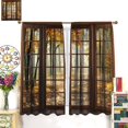 thumbnail image 3 of Autumn Blackout Curtains, Autumn Forest Landscape Forest Tree Curtains Rod Pocket Window Drapes Home Decorative Kitchen Bedroom Living Room 42x84in,2 Panel Set, 3 of 6