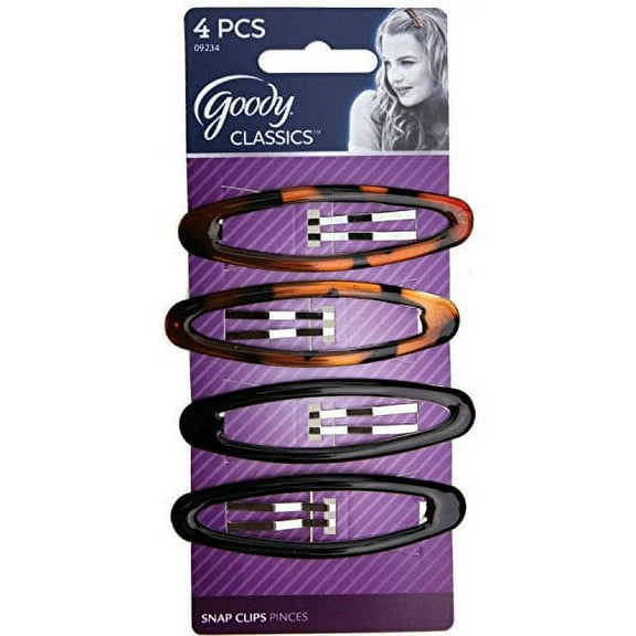 Goody Classics Big Oval Epoxy Contour Clips, Assorted - 3 Packs Of 4 Count = 12 Clips
