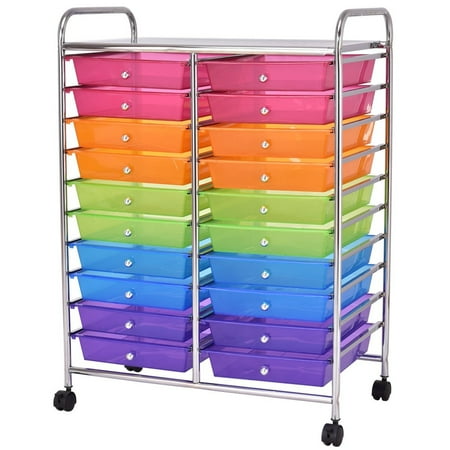 rolling cart storage drawers drawer mutli studio plastic tube colored multi electroplate ghp pcs organizer