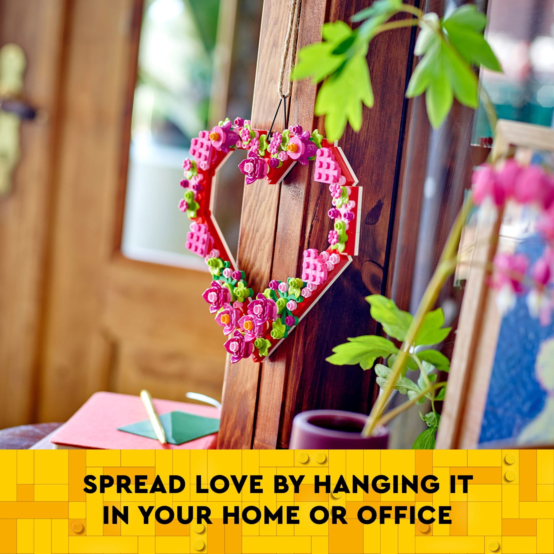 LEGO Heart Ornament Building Toy Kit - Heart-Shaped Arrangement of Artificial Flowers - Great Gift for Loved Ones, Unique Arts & Crafts Activity for Kids 9+ - 40638