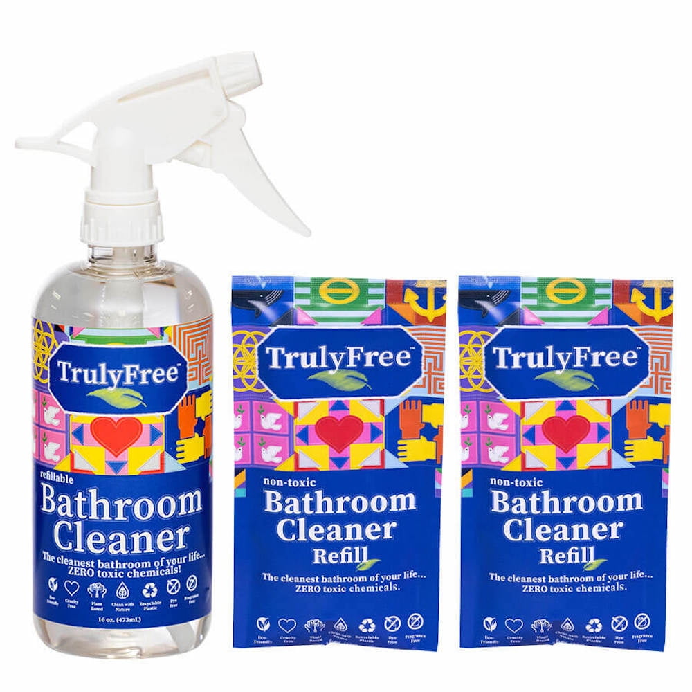 Truly Free Refillable NonToxic Bathroom Cleaner (2Pack); Cleaning