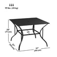 thumbnail image 3 of Outsunny Table de Salle à Manger d'Extérieur avec Trou pour Parasol, Table de Patio, Noir, 3 of 10