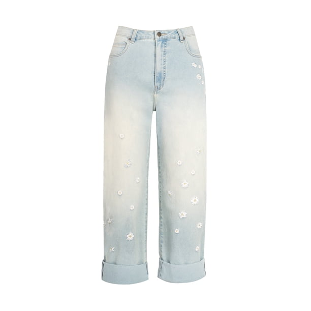 Jessica Simpson Women's Zinnia Wide Leg Boyfriend Jeans, Sizes 2