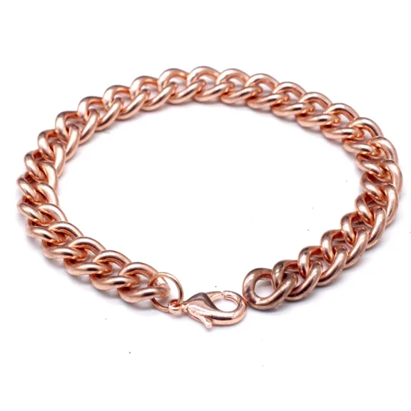 Pure Solid Copper Bracelet - Cuban Chain Curb Link Rider Bracelet Arthritis