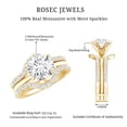 thumbnail image 6 of Rosec Jewels Certified Moissanite Solitaire Wedding Ring Set for Women - 8 mm - D-VS1 Grade, 18K Yellow Gold, US 3.50, 6 of 7