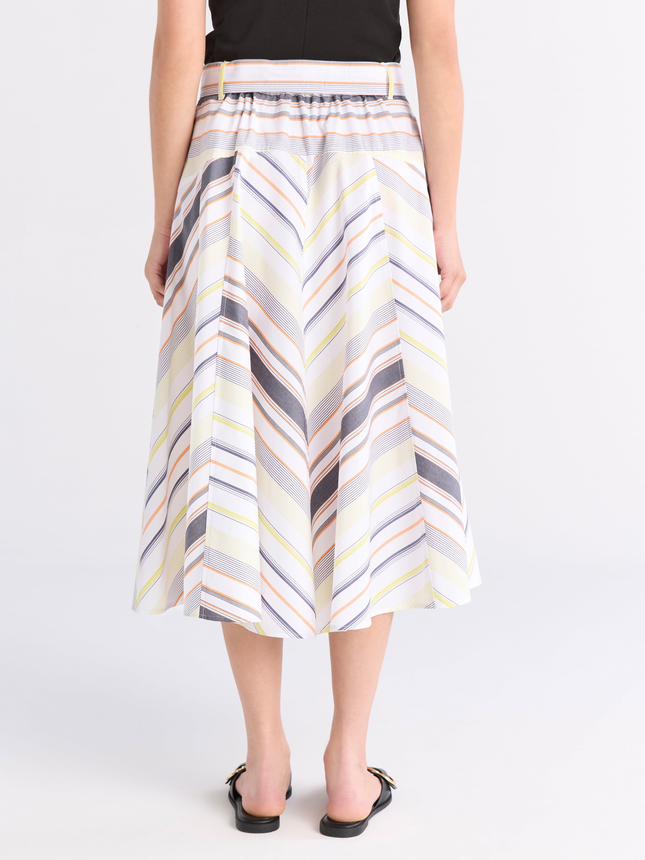 Free Assembly Women's and Women's Plus Size Belted Button Front Cotton Midi Skirt, XS-4X