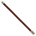 thumbnail image 3 of Chisel Stainless Steel Brown Leather 8.5in Bracelet, 3 of 5