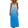 thumbnail image 4 of LVHAOGJOB Robe à Bretelles Spaghetti pour Femmes Sans Manches Grande Taille Robe d'Été Maxi Longue Imprimé Tendance Robe Soleil pour Dames Plage, 4 of 9