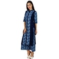 thumbnail image 1 of Bimba Women Button-Down Printed Kurta Blue Kurti Classic Ethnic Casual Clothing, 1 of 9