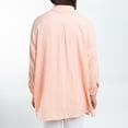 thumbnail image 7 of Elsie & Zoey Aaliyah 2XL Plus Peach Gauze Long Sleeve Button Up Top for Women, 7 of 7