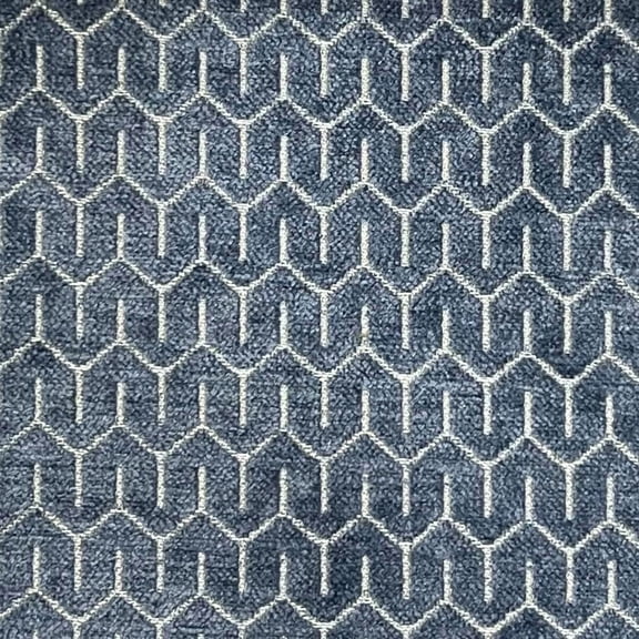 Decora Furnishings Luxurious and Premium Chenille-Jacquard Plain Self Design Fabric for Upholstery, Sofa, Chair, Cushion, Couch, Craft - Width 54 inches - Fabric by The Yard (Denim Blue)