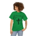 thumbnail image 3 of Blessed , Hand drawn font, Heart & Cross, Christian Art on a Unisex Shirt., 3 of 4
