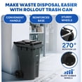 thumbnail image 6 of Plastic Prince 27 Gallon Outdoor Trash Can with Lid and Wheels Small Wheeled Outdoor Garbage Can Storage Outside Heavy-Duty Rolling Trash Bin for Home Office Commercial Use, Plastic Gray, 6 of 9