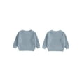 thumbnail image 2 of Miaouyo Kids Baby Boys Girls Knit Fall Sweater 0 3 6 9 12 18 24 Months 2T 3T 4T 5T Fashionable Versatile Solid Color Crew Neck Long Sleeve Tops, 2 of 9