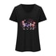 thumbnail image 3 of Camisetas de Cuello Redondo Impreso Gradiente de las Mujeres, Manga Corta Casual Top para el Uso Diario, 3 of 5