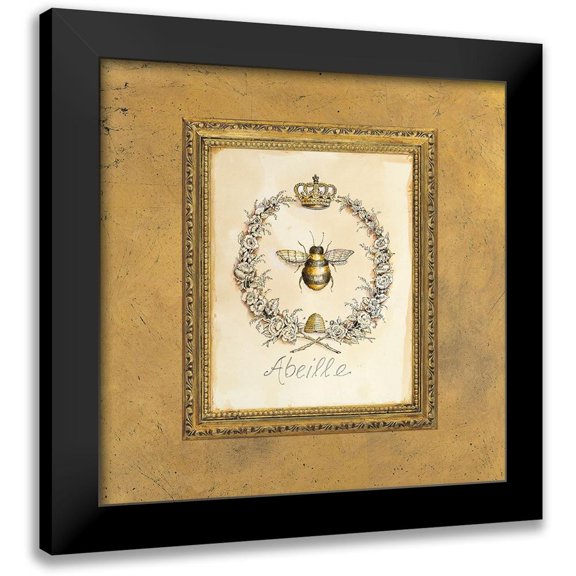 White, Kathryn 12x12 Black Modern Framed Museum Art Print Titled - Engraved Bee