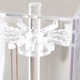 thumbnail image 4 of Soporte giratorio tubular de acrílico para almacenamiento de joyas, organizador giratorio, 24 ganchos para vestir, sostiene collares, pulseras, transparente, 4 of 5