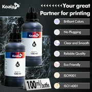 200ML Koala Ink Refill Kit Black Ink Bottles Compatible with Epsn. Canon H P Brother Inkjet Printers Universal Dye Ink