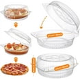 thumbnail image 2 of 20Pcs Disposable Plastic Pie Containers,Dessert Takeout Boxes with Hinged Locking Lids,8oz Round Cake Carrier,Individual Pot Pie Pans,Clamshell Salad Tray,for Pizza Flan Food Storage, 2 of 7