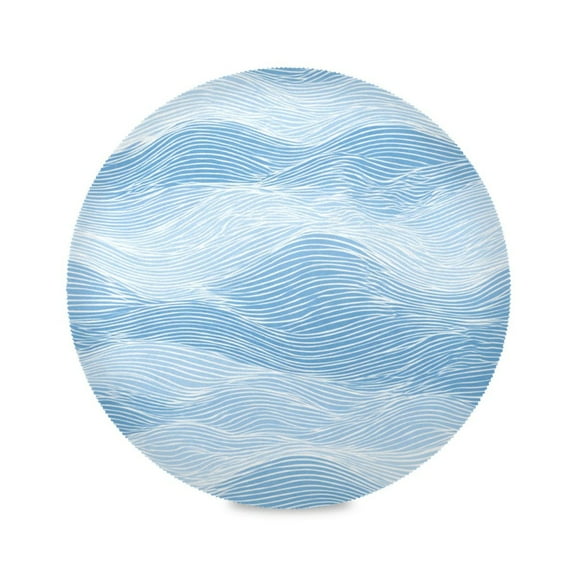 Round Placemat Heat Resistant & Wrinkle-Free Dining Table Decor Placemat For Home & Weddings Blue and White Pattern