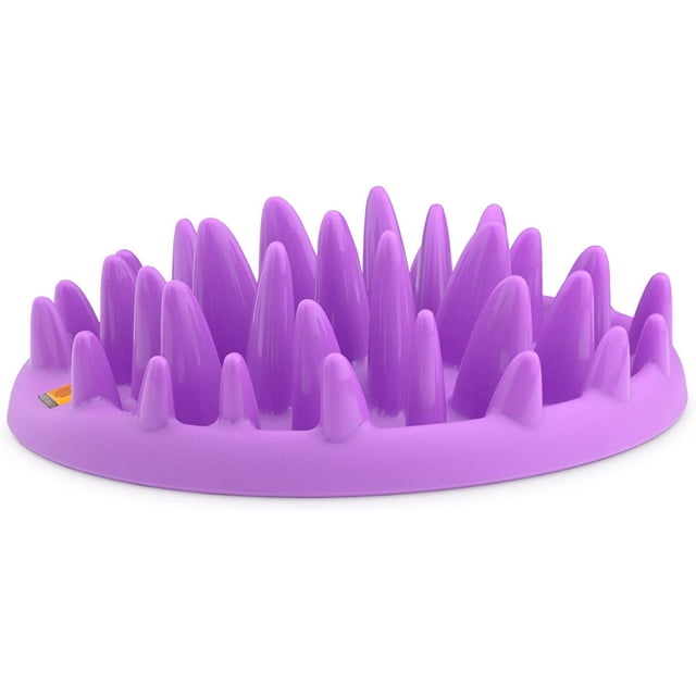 Tazón interactivo para gatos, rompecabezas para mascotas, comida lenta, divertido, antideslizante, tazón para perros, tazón para gatos, rosa