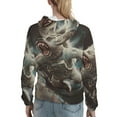 thumbnail image 7 of Xecao Astronaut Polar Bear Roar Pattern Hoodies for Women Sweatshirts Long Sleeve Sweatshirts Pullover Outfits with Pocket-Large, 7 of 7