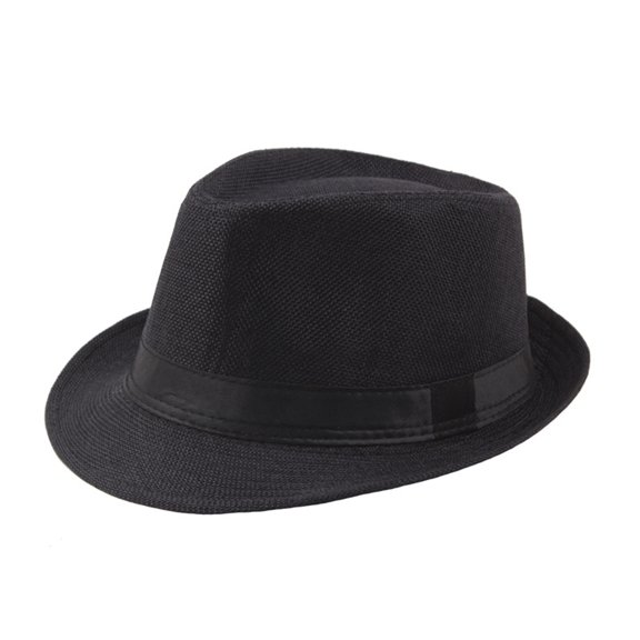Eonox Fedora Hat Wide Brim Sun Protection Solid Color Panama Cap Boater Summer Beach Sunhat for Vacation