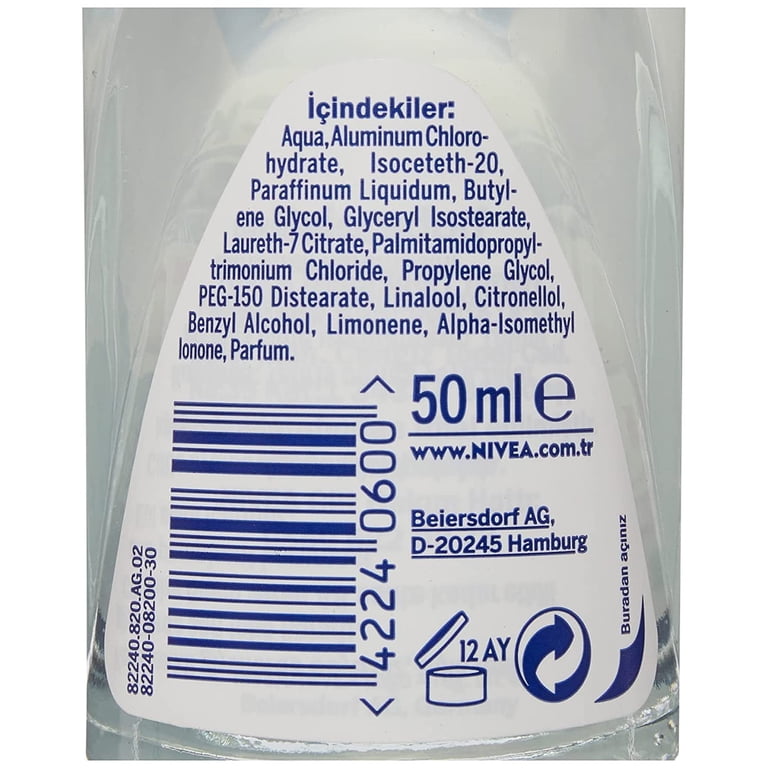 nivea skinwhite deodorant glutathione ingredients Nivea Invisible for Black & White Clear Roll-On Anti-Perspirant Deodorant  50 ml (Pack of 3)