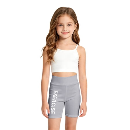 Toddler Girls pants Letter Print Summer Shorts High Withed Fit Yoga Leggings For Kids Flowy Pants For Girls Size 3-4T