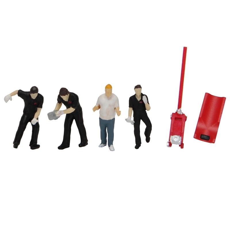 1/64 Resin Garage Repairman Dolls Model Set Car Repairing Decoration