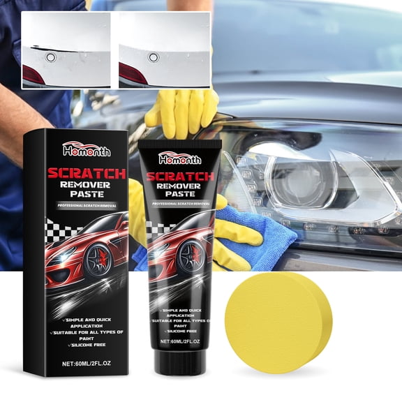 Car Scratch Repair Kit with Protective Layer, Easy At-Home Cream and Sponge for Removing Minor Paint Scratches and Scuffs