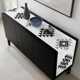 thumbnail image 5 of Black Gray Boho Table Runner 72 Inches Long, Modern Abstract Geometric Lattice Kitchen Coffee Dining Table Decoration for Home Party Birthday Wedding Home Decor 18x72 Inches, 5 of 8