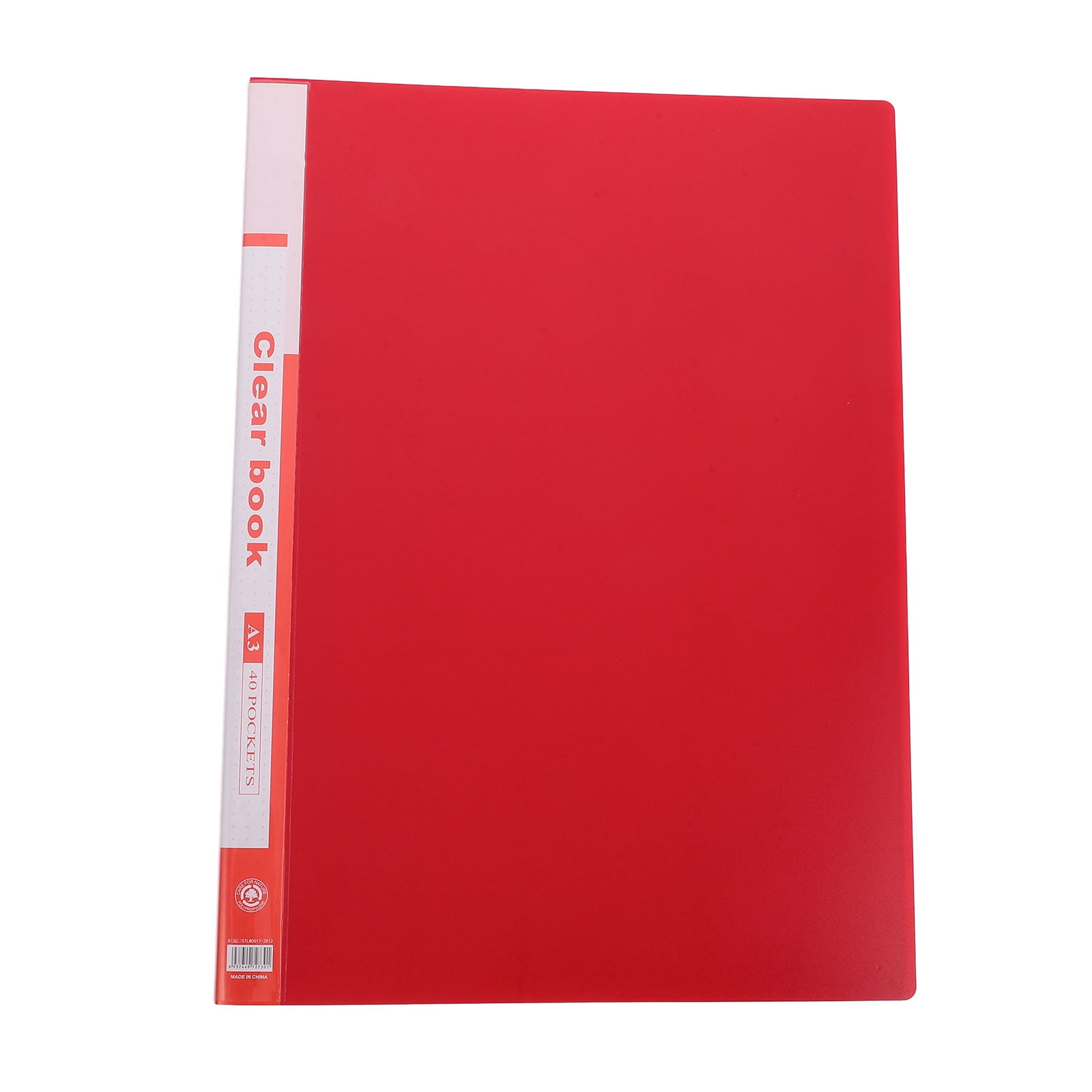 CATIEBYE Red Plastic Portfolio Binder with Clear Sleeves Large Capacity Document Organizer Folder for School Office Presentations